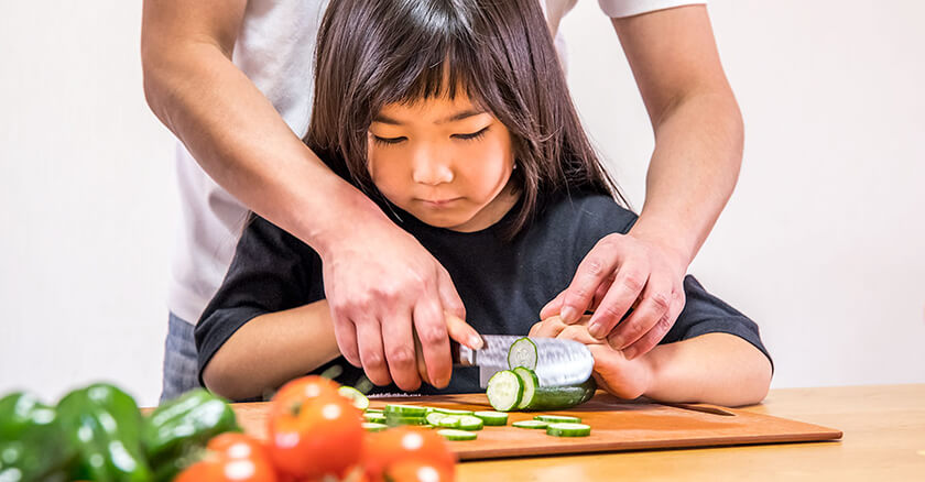 子供用包丁の使い方